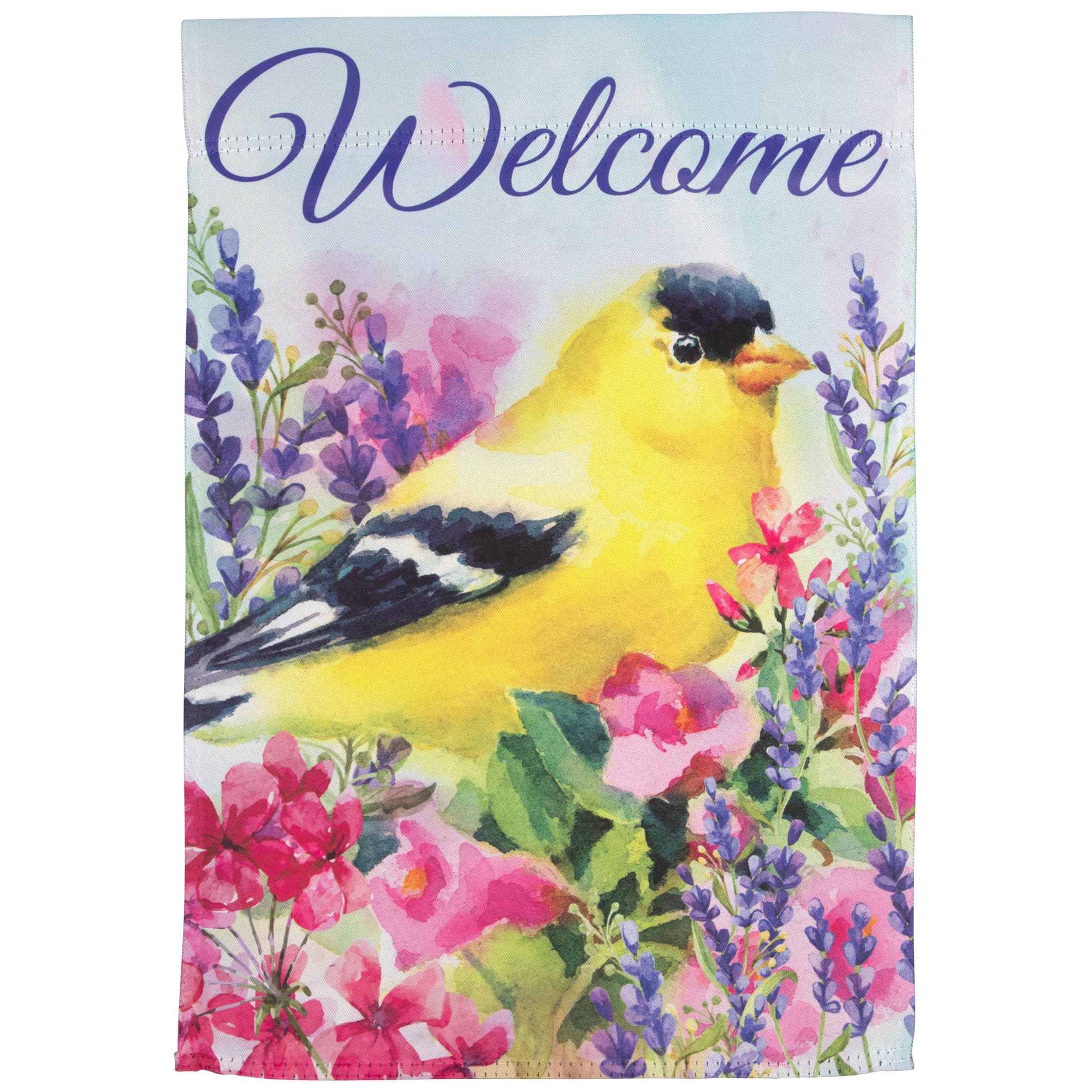 18" x 12.5" Welcome Yellow Finch Spring Outdoor Garden Flag